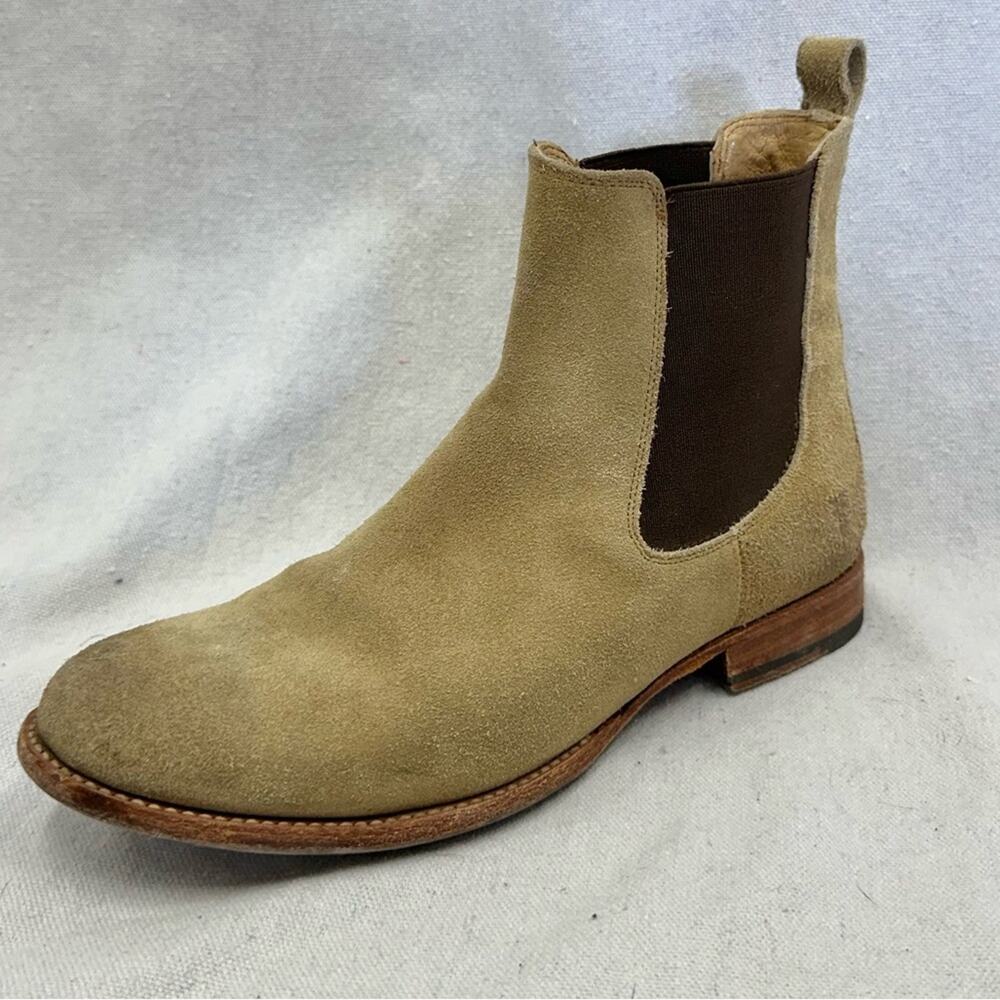 Frye tan and brown nubuck leather Chelsea boots women's size 8.5 - Picture 16 of 16